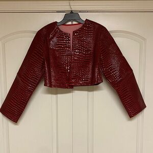 Crocodile-Embossed Red Jacket